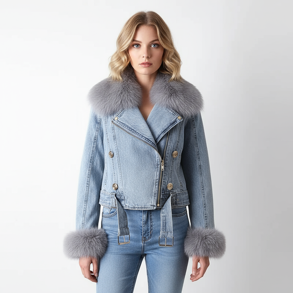 Women’s Winter Denim Jacket | Cozy Faux Fur Lining